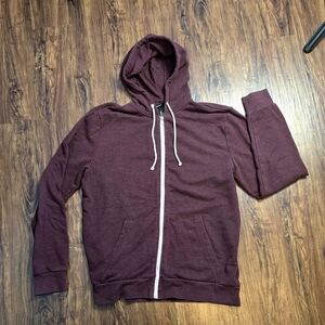H&M Men's Maroon Burgandy/ Purple Red Zip Up Hoodie Sweater Size Large